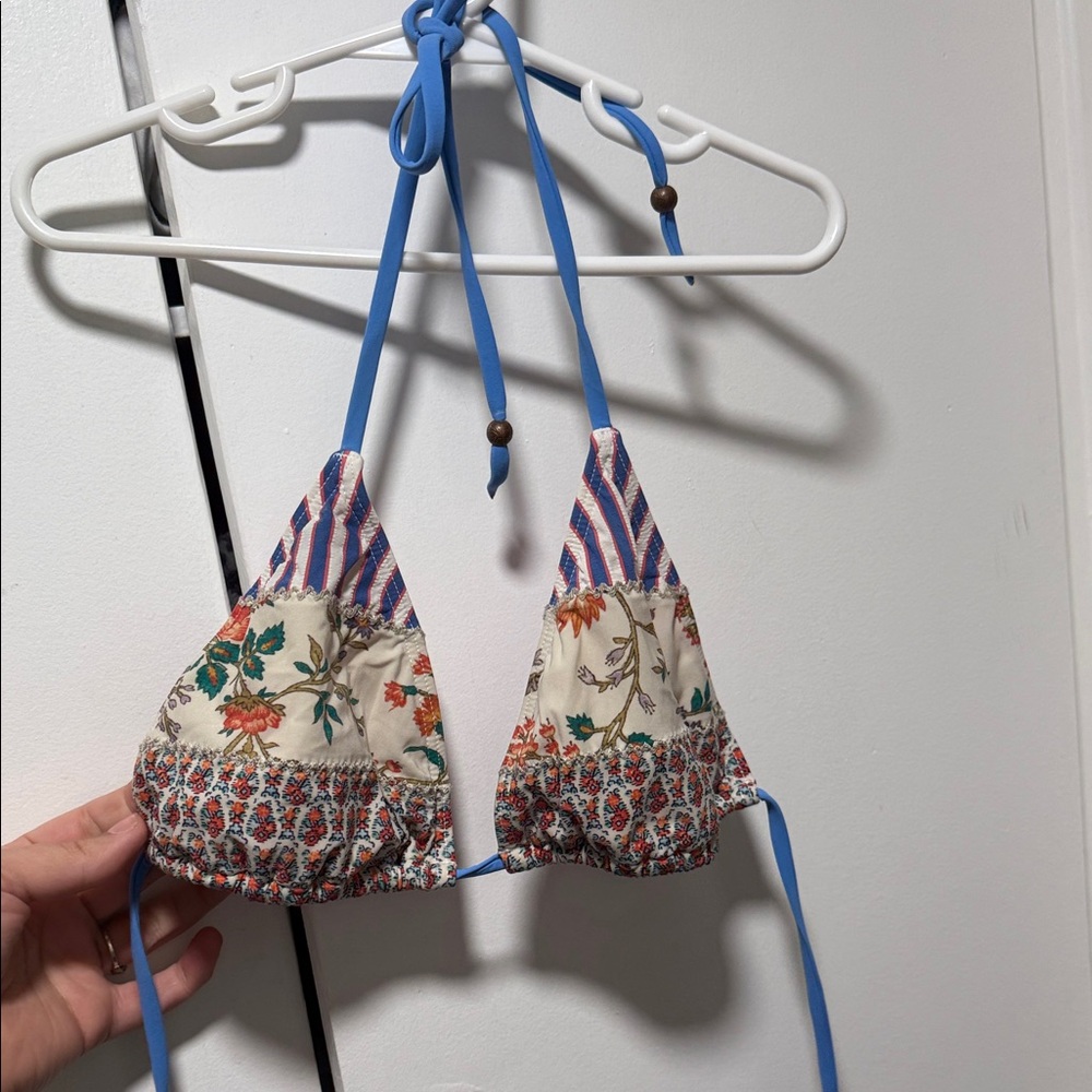 Tigerlily Multicolor Bikini Top with Blue Straps